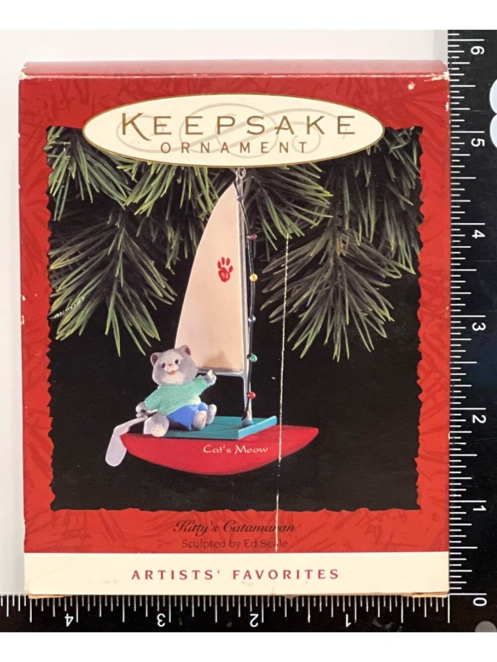 1994 HALLMARK ARTIST FAVORITE QX451-6 KITTY'S CATAMARAN BY ED STEELE CAT'S MEOW